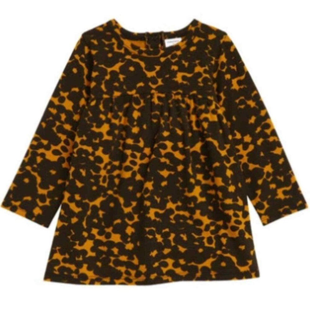 Nordstrom Babies Kids Cristina Martinez Graphic Dress Brown Bloom Smudge 18M NWT